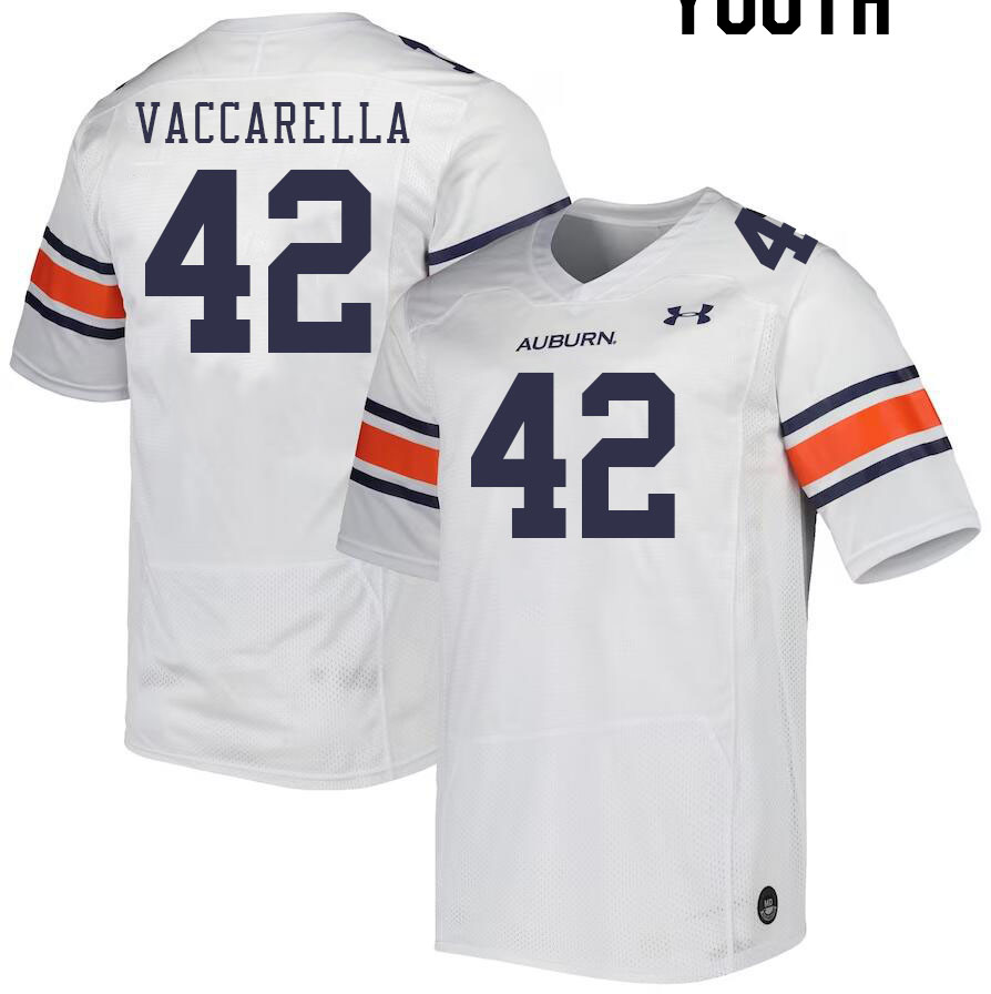 Youth #42 Kyle Vaccarella Auburn Tigers College Football Jerseys Stitched-White
